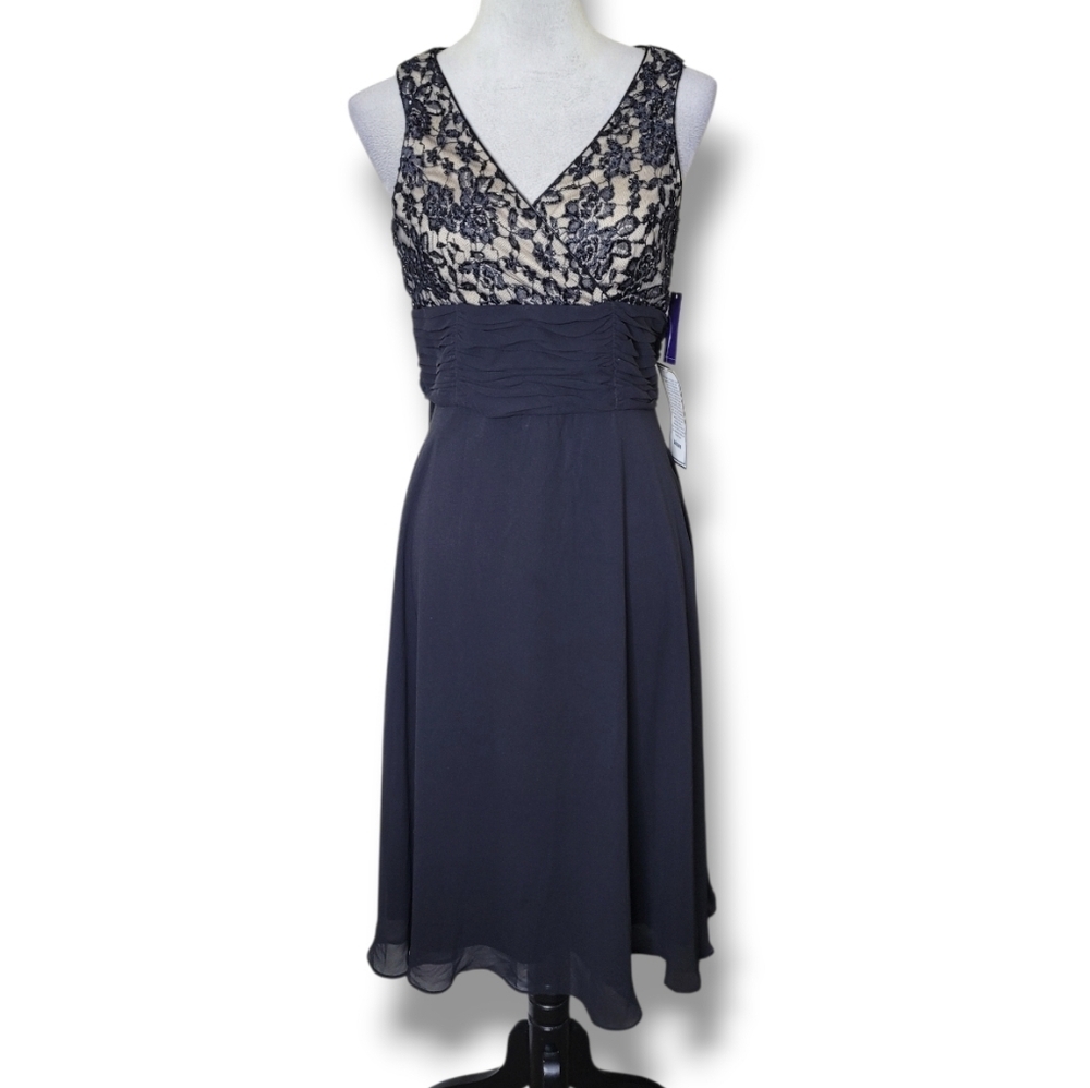 Metaphor Vintage Y2K Empire Waist Black Dress Size 10 NWT